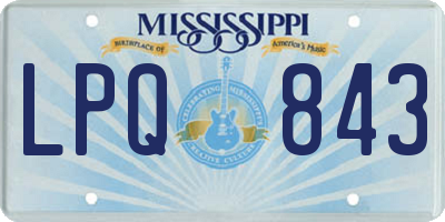 MS license plate LPQ843