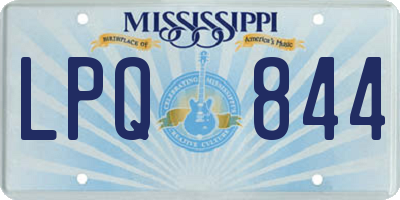 MS license plate LPQ844