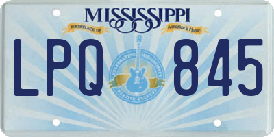 MS license plate LPQ845