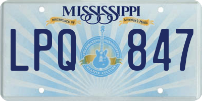 MS license plate LPQ847