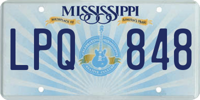 MS license plate LPQ848