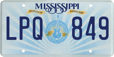 MS license plate LPQ849