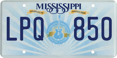 MS license plate LPQ850