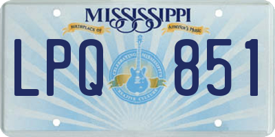 MS license plate LPQ851