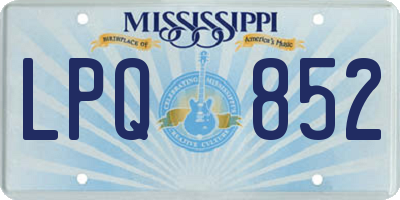 MS license plate LPQ852