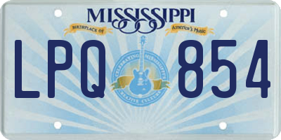 MS license plate LPQ854