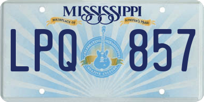 MS license plate LPQ857