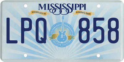 MS license plate LPQ858