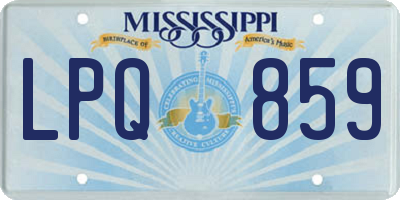 MS license plate LPQ859