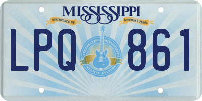 MS license plate LPQ861