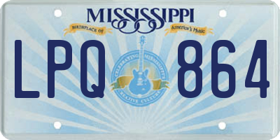 MS license plate LPQ864