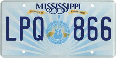 MS license plate LPQ866