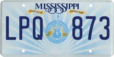 MS license plate LPQ873