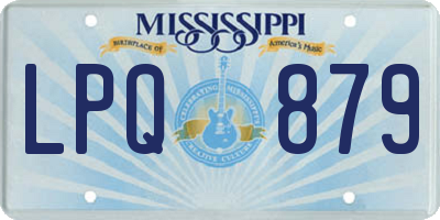 MS license plate LPQ879