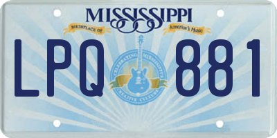 MS license plate LPQ881