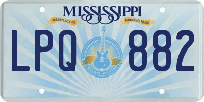 MS license plate LPQ882