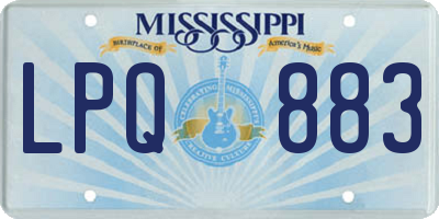 MS license plate LPQ883