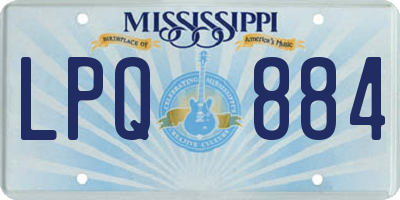 MS license plate LPQ884