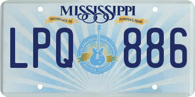 MS license plate LPQ886