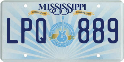 MS license plate LPQ889