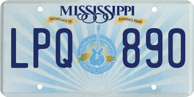 MS license plate LPQ890