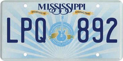 MS license plate LPQ892