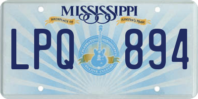 MS license plate LPQ894