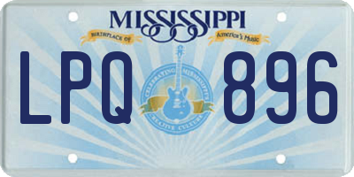 MS license plate LPQ896