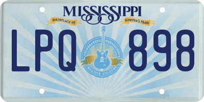MS license plate LPQ898