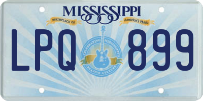 MS license plate LPQ899