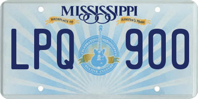 MS license plate LPQ900
