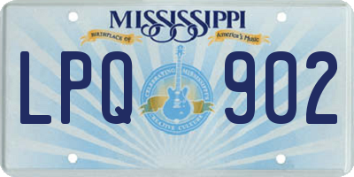 MS license plate LPQ902