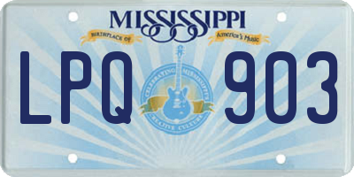 MS license plate LPQ903