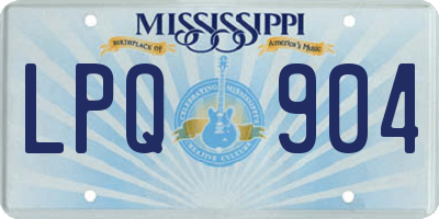 MS license plate LPQ904