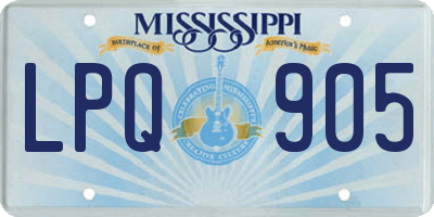 MS license plate LPQ905