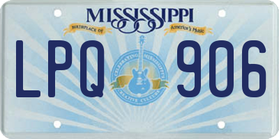MS license plate LPQ906