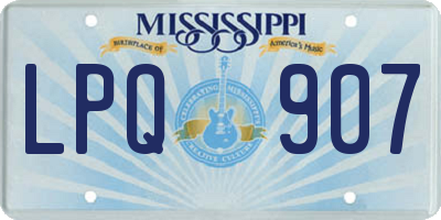 MS license plate LPQ907