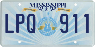 MS license plate LPQ911