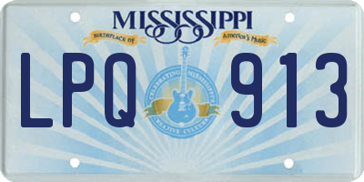 MS license plate LPQ913