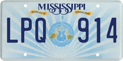 MS license plate LPQ914