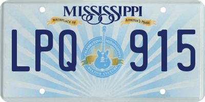MS license plate LPQ915