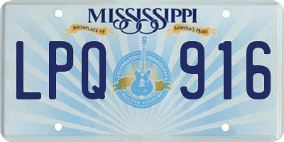 MS license plate LPQ916