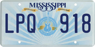 MS license plate LPQ918
