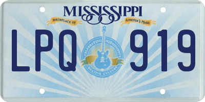 MS license plate LPQ919