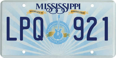 MS license plate LPQ921