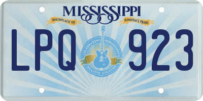 MS license plate LPQ923