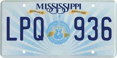 MS license plate LPQ936