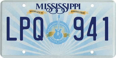 MS license plate LPQ941