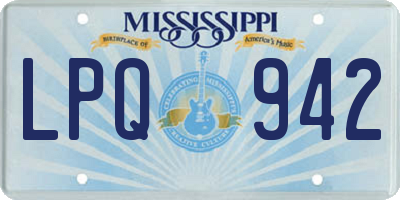 MS license plate LPQ942