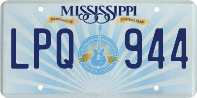 MS license plate LPQ944